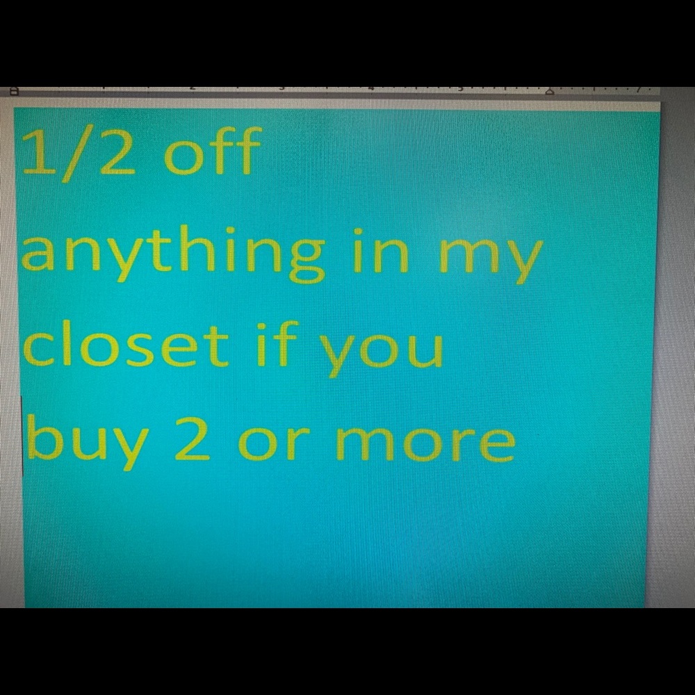 1/2 off any two items or more